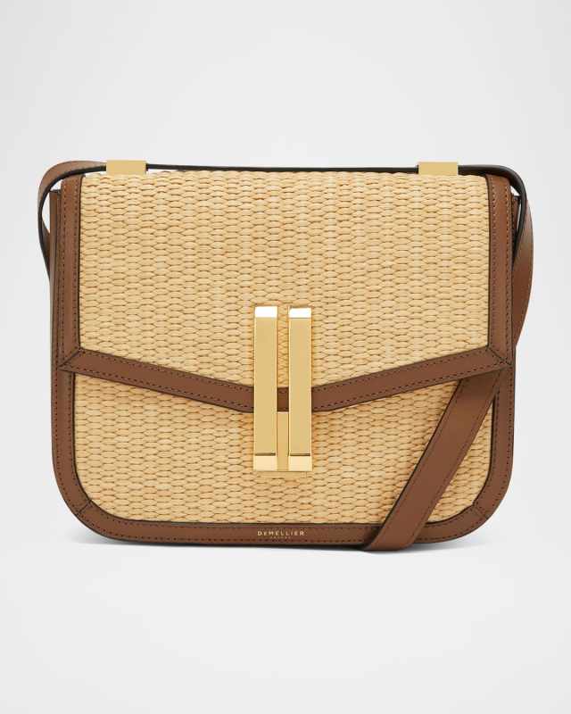 Vancouver Raffia and Leather Crossbody Bag